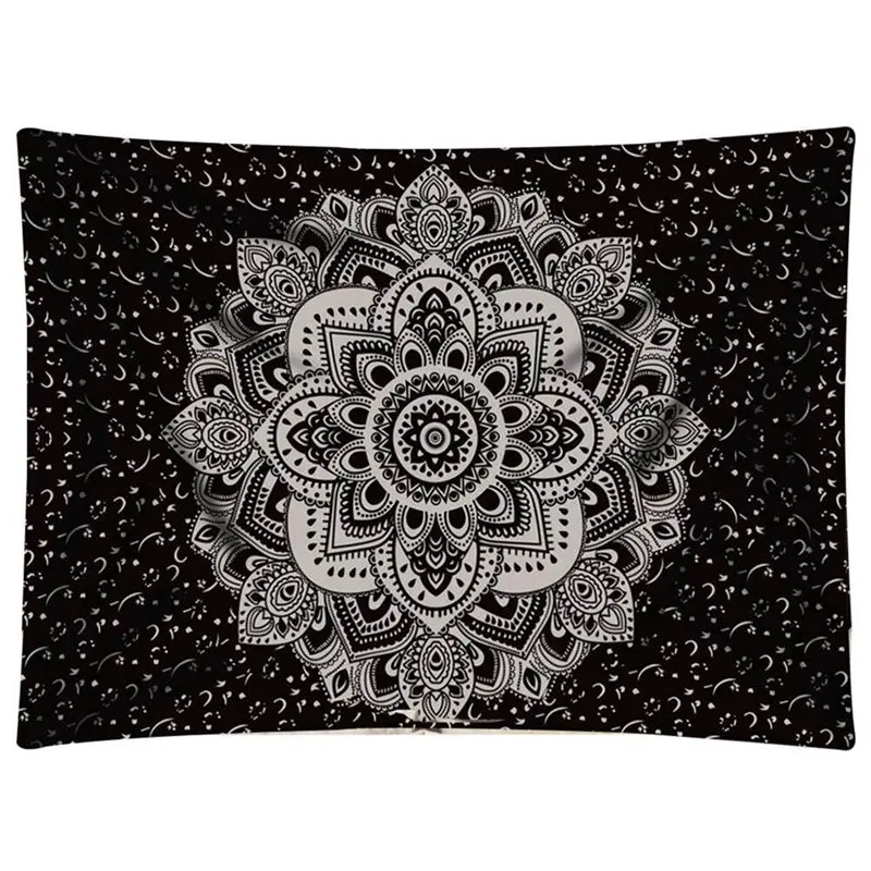 Квадратный гобелен из полиэстера Mandala, настенный ковер, коврик для йоги для украшения дома, спальни 4