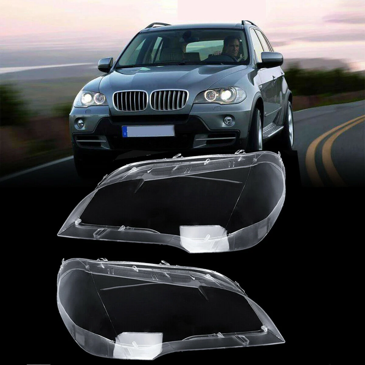 Замена прозрачной крышки объектива фары головного света автомобиля, крышка корпуса лампы для BMW X5 E70 2008-2013 Слева 4