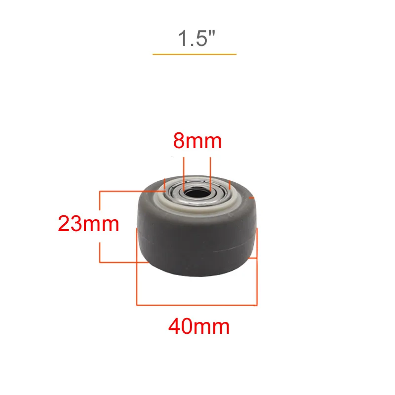 Сменные колесные диски TPR, с двойными подшипниками, Термопластично-резиновый материал, Мягкая поверхность, не соприкасающаяся с землей, 1,5 дюйма 2 дюйма 1