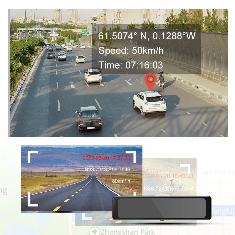 4K двойные камеры GPS зеркало автомобиля черный ящик с WIFI BSD ADAS ночного видения 12 