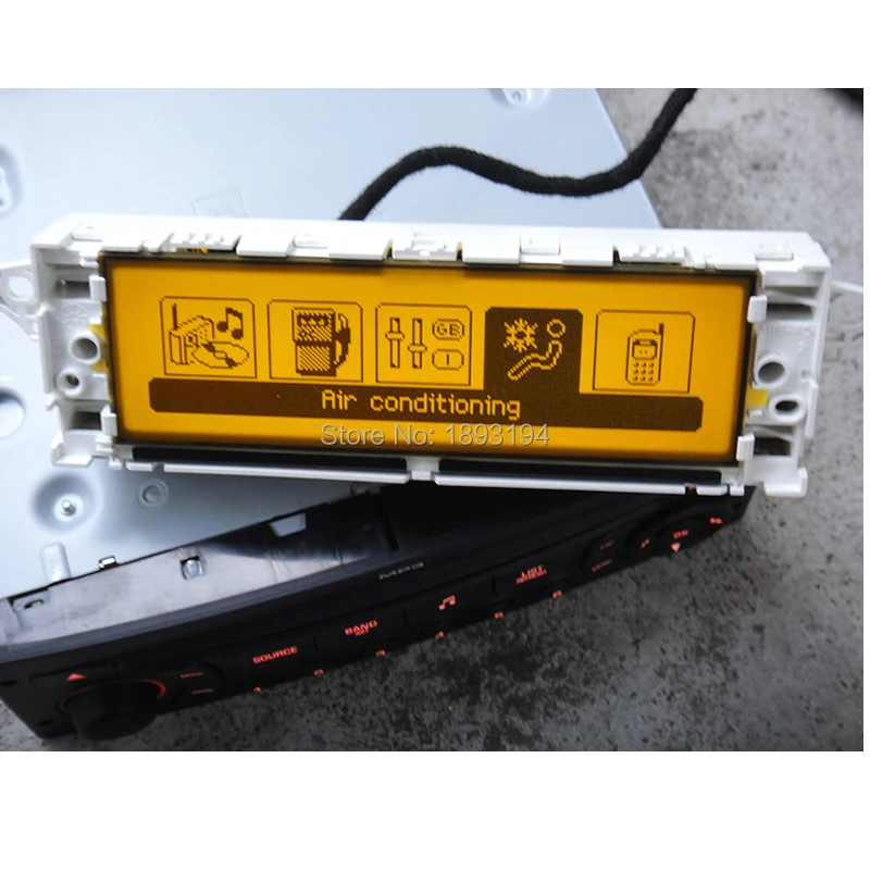 Белый Корпус Желтый Экран Поддержка USB Двухзонный Воздушный Bluetooth Дисплей монитор 12 pin Для Peugeot 307 407 408 для citroen C4 C5 1