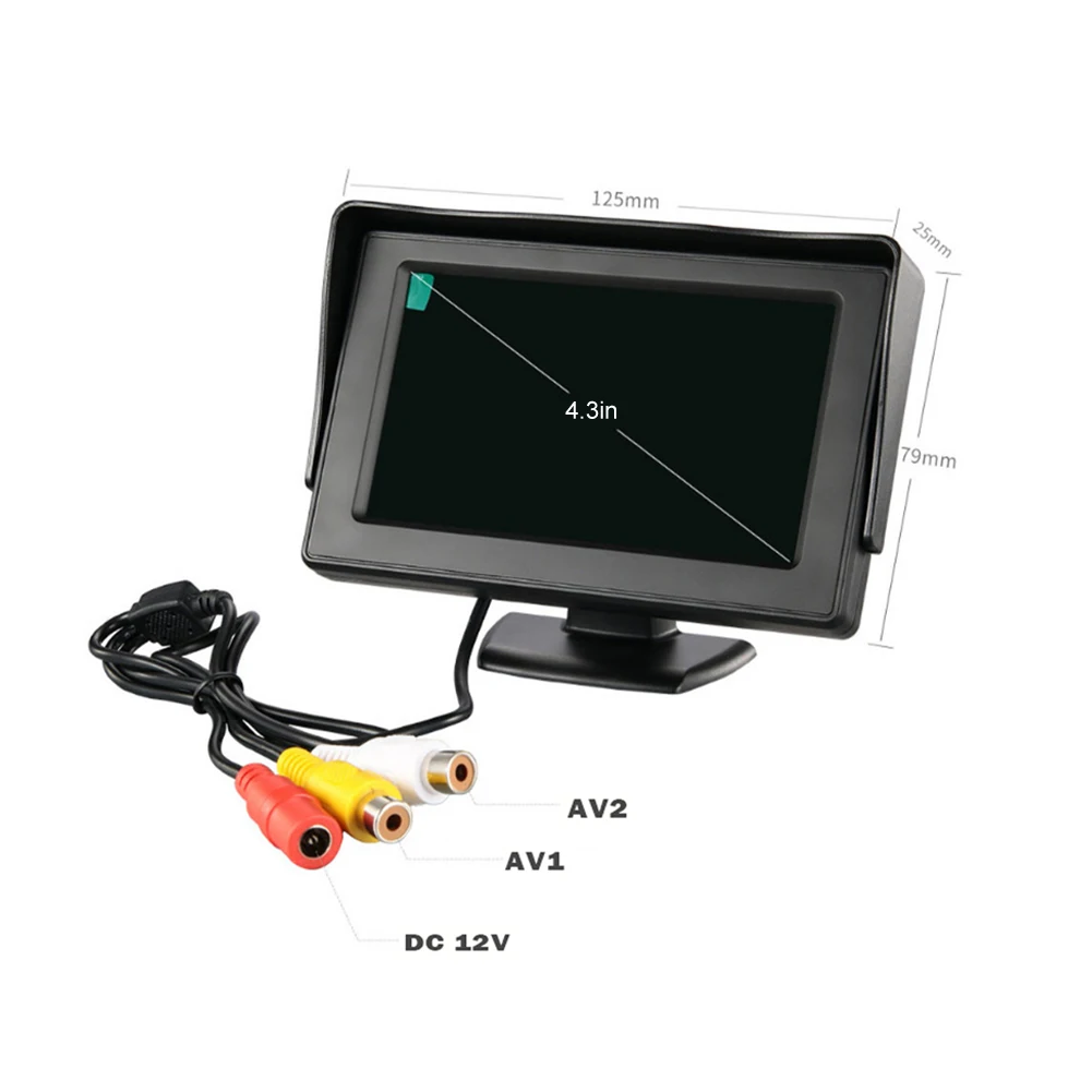 4,3-дюймовый автомобильный монитор TFT LCD с дисплеем 480X365, экран заднего вида, 12 В/24 В Для резервной камеры автомобиля, видеонаблюдения, домашней безопасности. 4