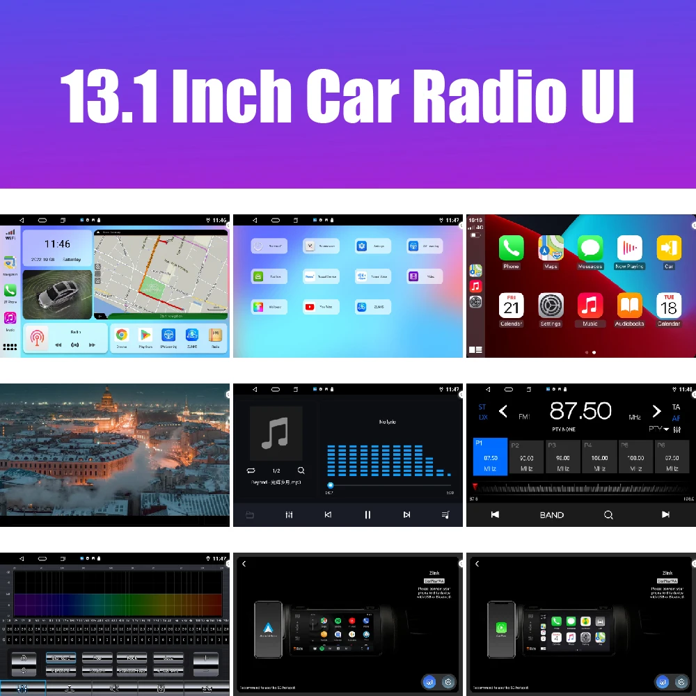 13,1-дюймовое автомобильное радио для спортивного автомобиля Mitsubishi Pajero DVD GPS Навигация Стерео Carplay 2 Din Центральная мультимедиа Android Auto 4