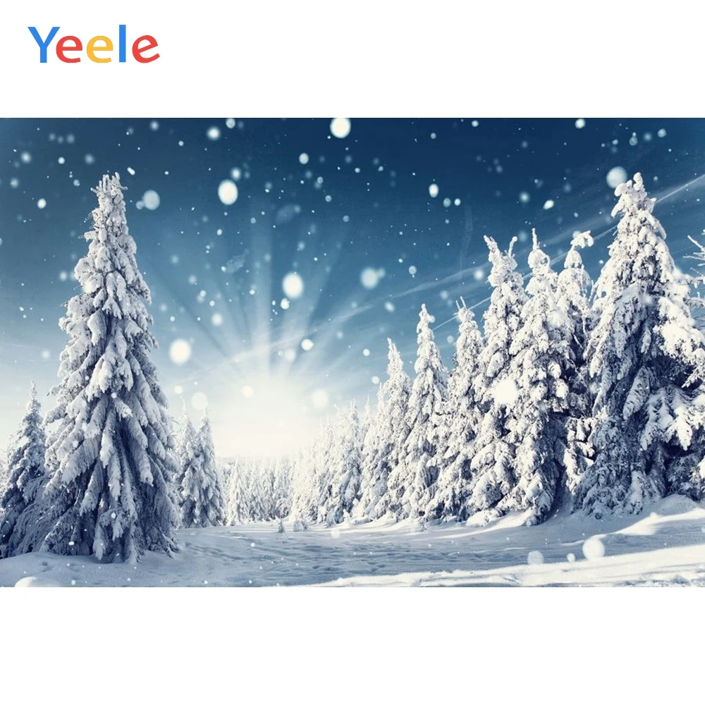 Рождественская елка Yeele, Зимний Снежный фон в лесу, Изготовленный на Заказ Виниловый фон для фотосъемки в фотостудии, реквизит для фотофона, Реквизит для фотосессии 0