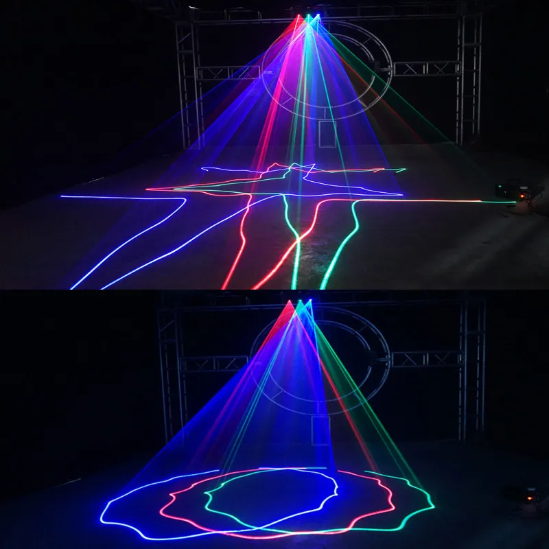 Популярный 3-линзовый светодиодный сценический светильник Dmx Rgb Анимация Dj Диско Лазер Профессиональный звуковой луч Вечерние эффекты для клуба Рождественский светильник 5