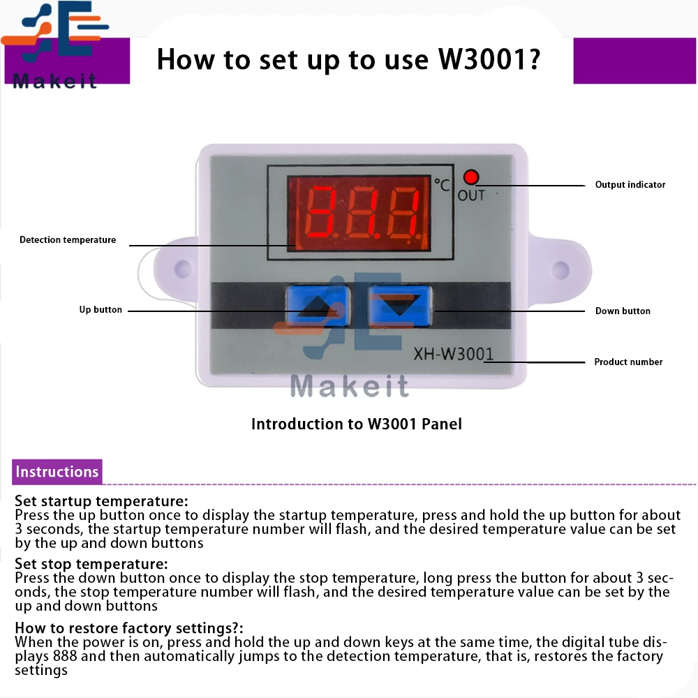 XH-W3001 W3002 Регулятор Температуры Водяного Охладителя 12V/24V/110V 220V Переключатель Термостата Холодильника Датчик Нагрева Воды для вентилятора 12v 2