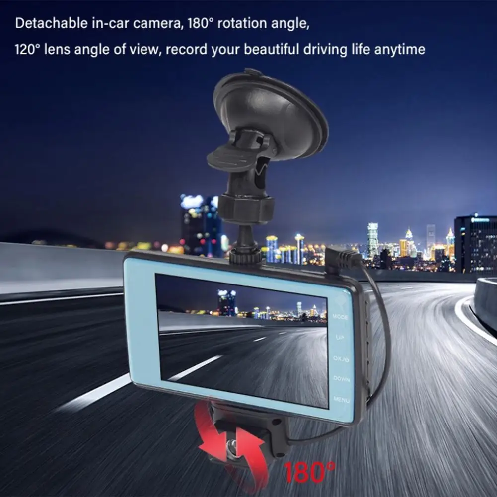 Большой Экран 4-Дюймовый 4K Dash Cam WiFi Автомобильный Видеорегистратор 170 ° FOV Широкоугольная Петлевая Запись Ночного Видения Автоматическая Автомобильная Камера Видеомагнитофон 4