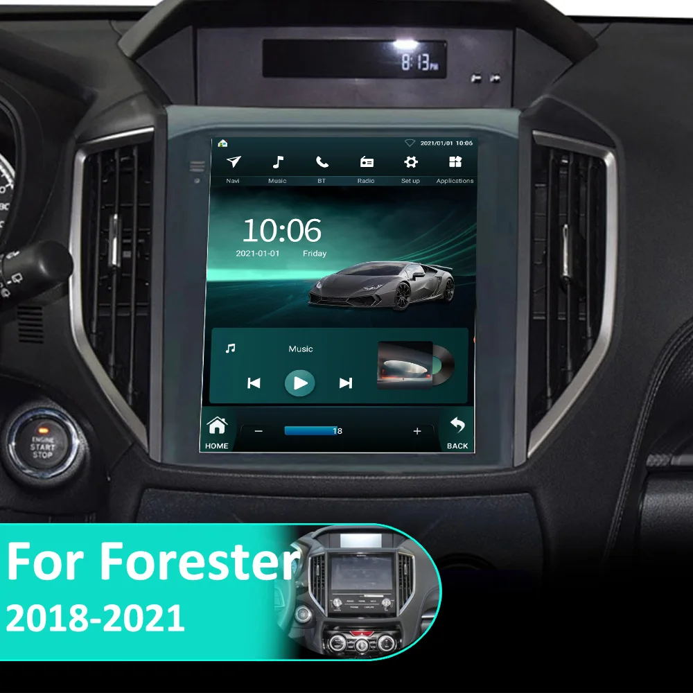 Для Tesla Экран QLED Для Subaru XV Forester 2018 2019 2020 2021 CarPlay Android 10,0 Головное устройство Радио Видео Мультимедиа Без 2 din 1