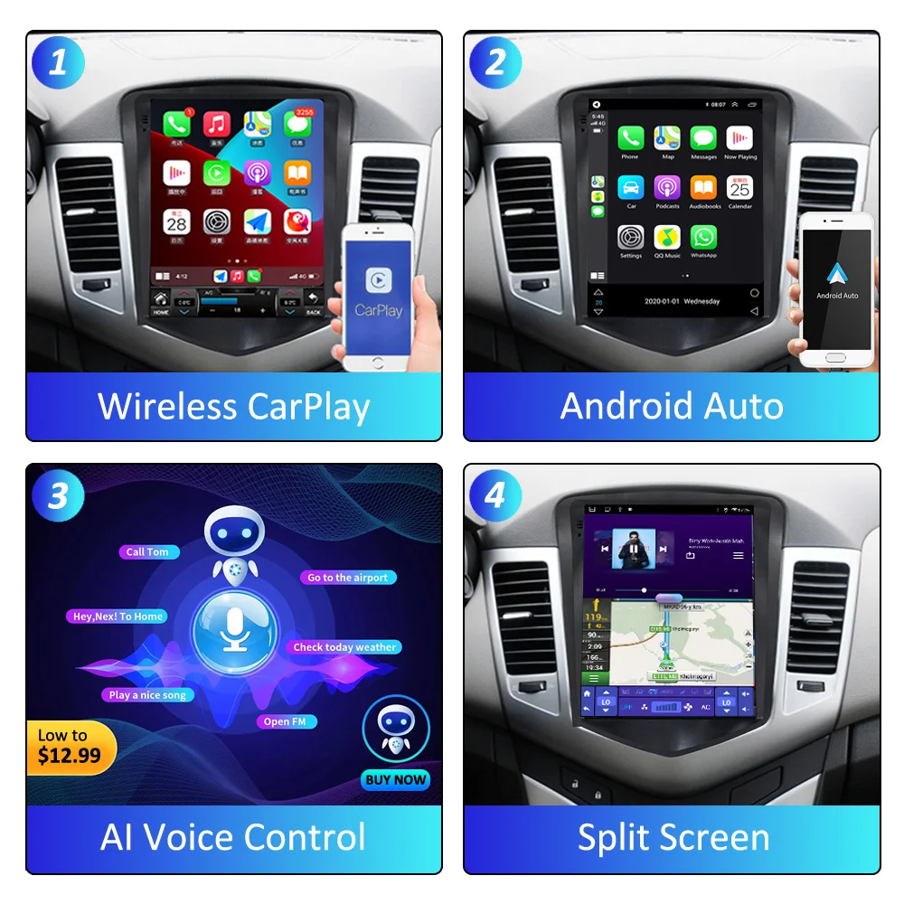 Для Tesla Экран QLED Для Subaru XV Forester 2018 2019 2020 2021 CarPlay Android 10,0 Головное устройство Радио Видео Мультимедиа Без 2 din 2