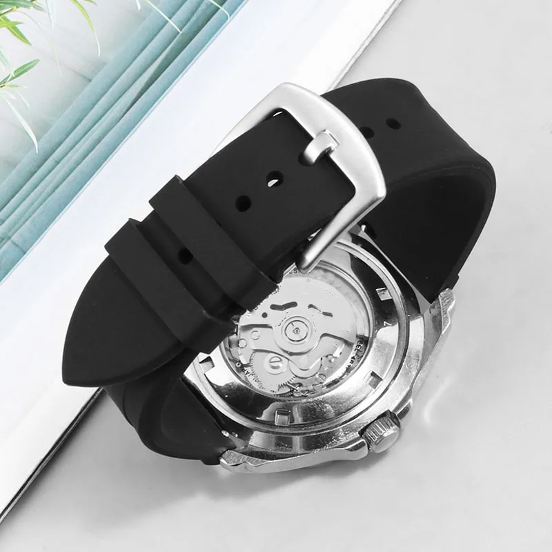 20мм 22мм Силиконовый Ремешок для Samsung Galaxy Watch3/4 40мм 41мм Быстроразъемный Браслет Спортивный Пояс для Дайвинга Huawei Watch GT 46мм 4