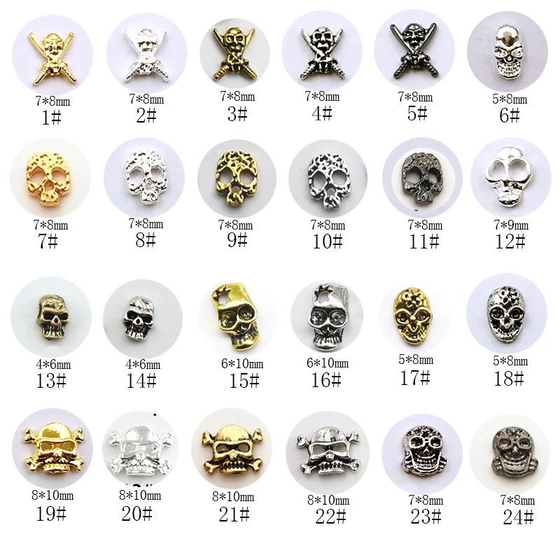 10шт Япония 3D Аксессуары для нейл-арта Череп Тыква Части ногтей Подвески для ногтей на Хэллоуин Материал для наращивания ногтей Материалы для кончиков ногтей 4