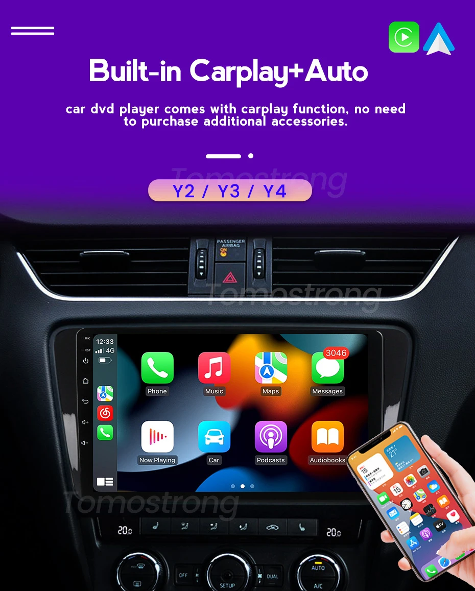 Автомобильный мультимедийный плеер Android 11 с Wi-Fi для Skoda Superb 2008 2009 2010 2012 2013 2014 Carplay GPS-навигация, IPS USB головное устройство 5
