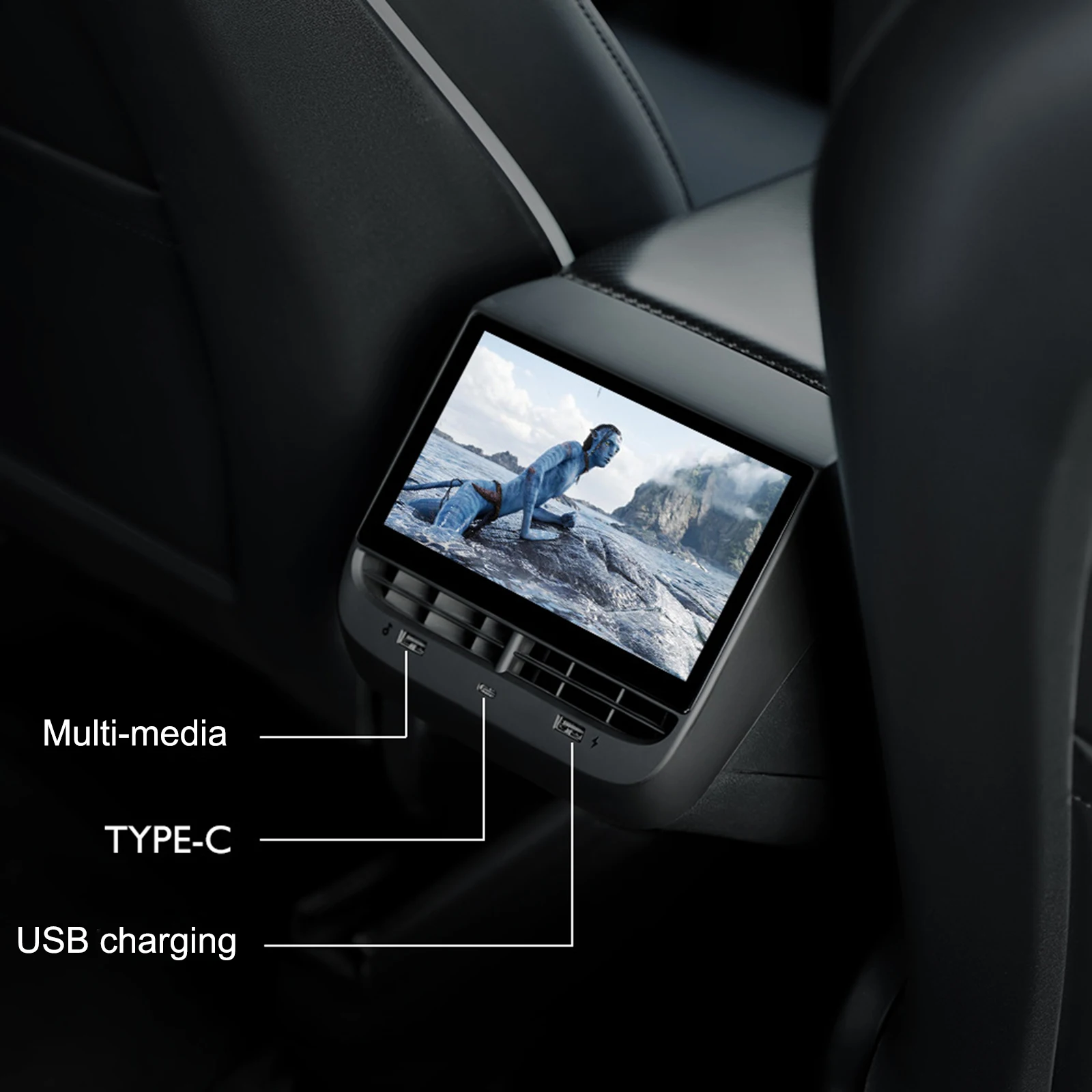 Развлечения для пассажиров на задних сиденьях, кондиционер, климат-контроль для Tesla Model 3 Y, Дисплей управления подогревом заднего сиденья, Экран Carplay 2
