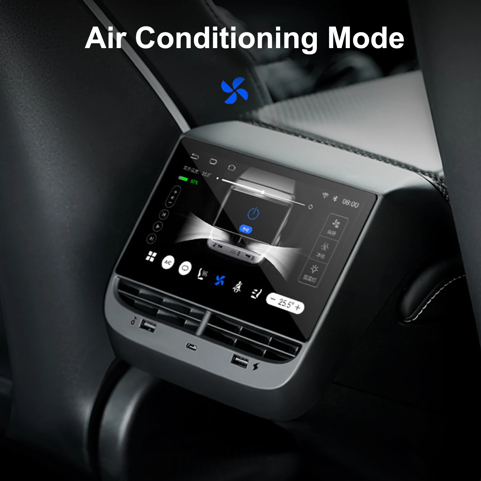 Развлечения для пассажиров на задних сиденьях, кондиционер, климат-контроль для Tesla Model 3 Y, Дисплей управления подогревом заднего сиденья, Экран Carplay 4