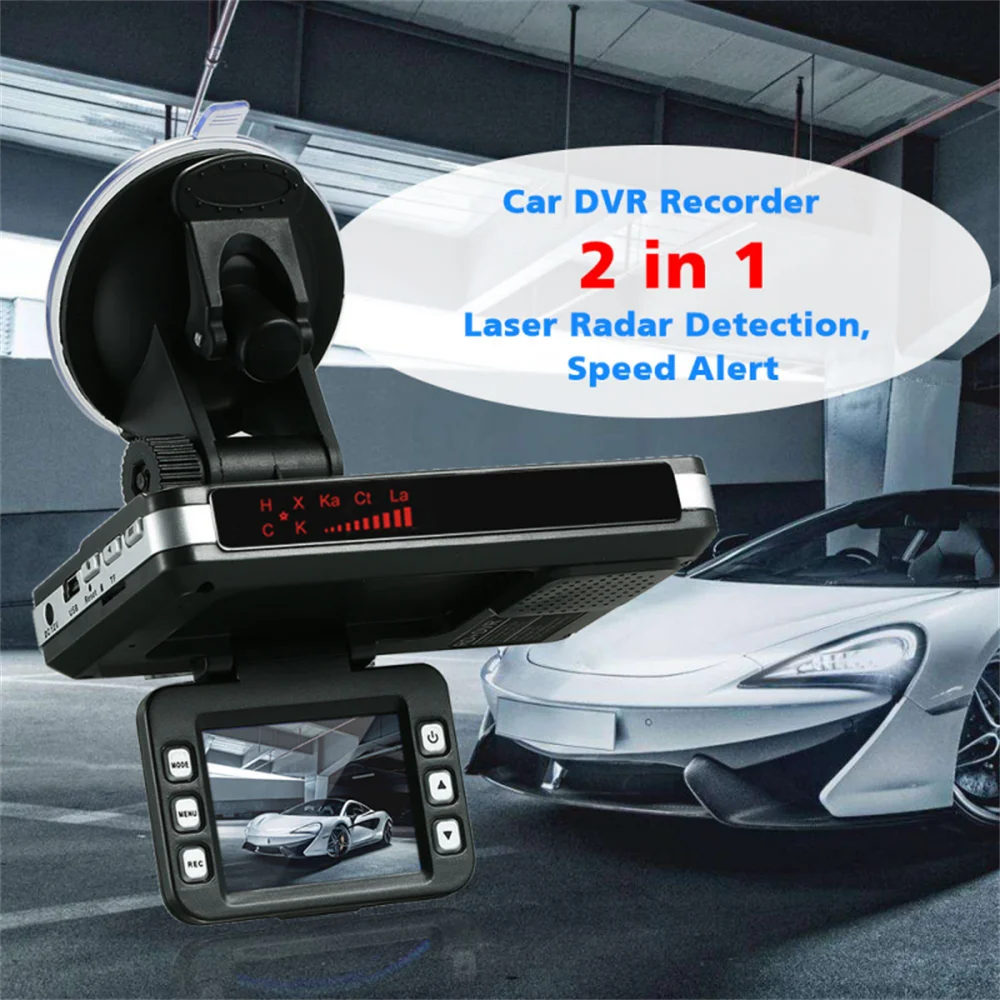 Автомобильный Видеорегистратор 2 в 1 Камера Dash Cam Детектор Скорости Голосовое Оповещение Система Сигнализации Английский Русский Голосовой Радар-Детектор X CT Dash Camera 1