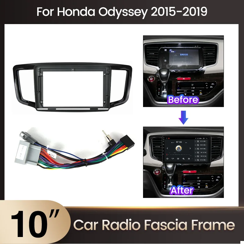 Двойная Панель Автомагнитолы 2 Din Для Honda Odyssey 2015-2019 Комплект Крепления Приборной панели Dash Mount DVD Frame 10-Дюймовый Адаптер Автостереографии 0