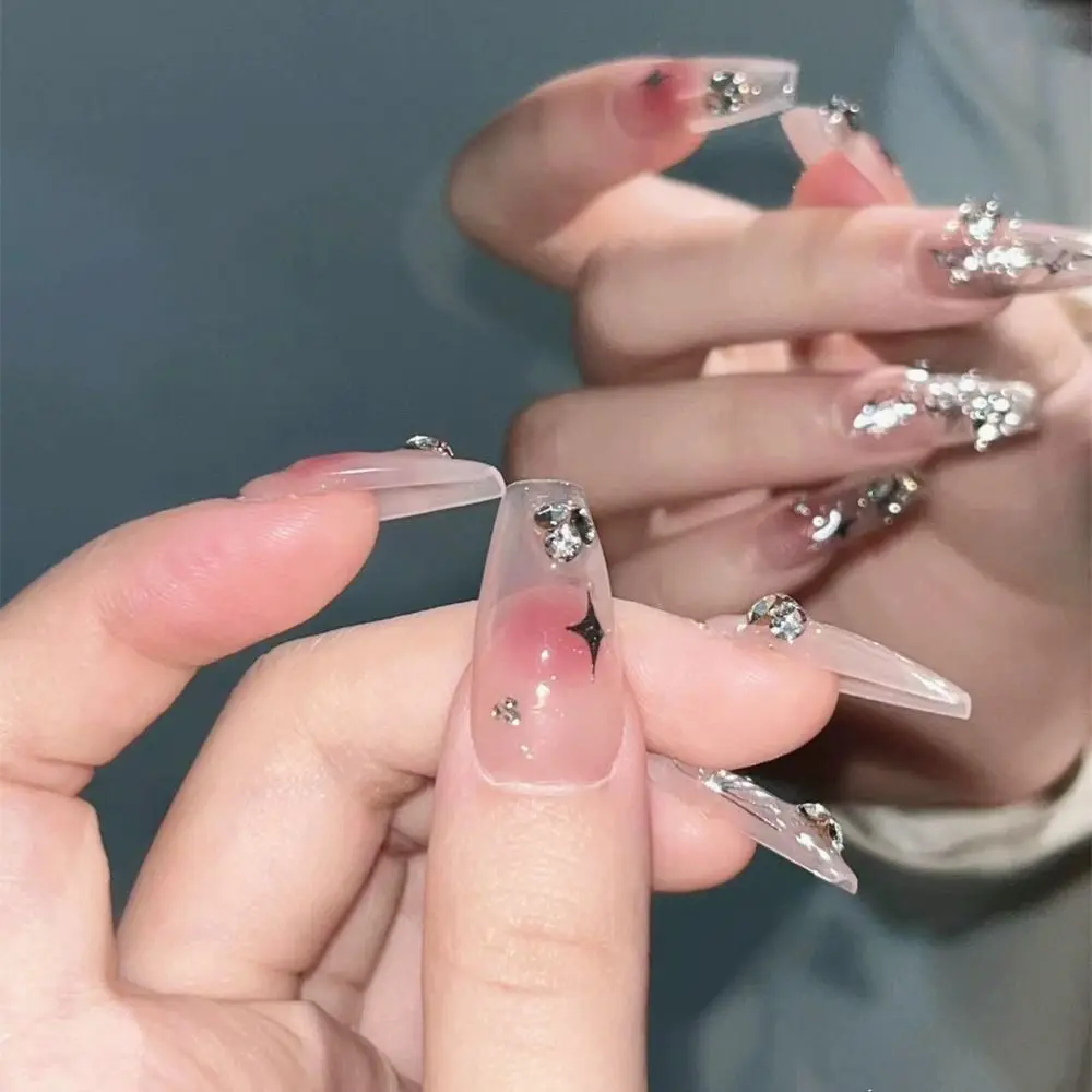 24шт длинных накладных ногтей Бабочка Искусственные накладные ногти DIY Полное покрытие кончиков пальцев Маникюрные Инструменты 1