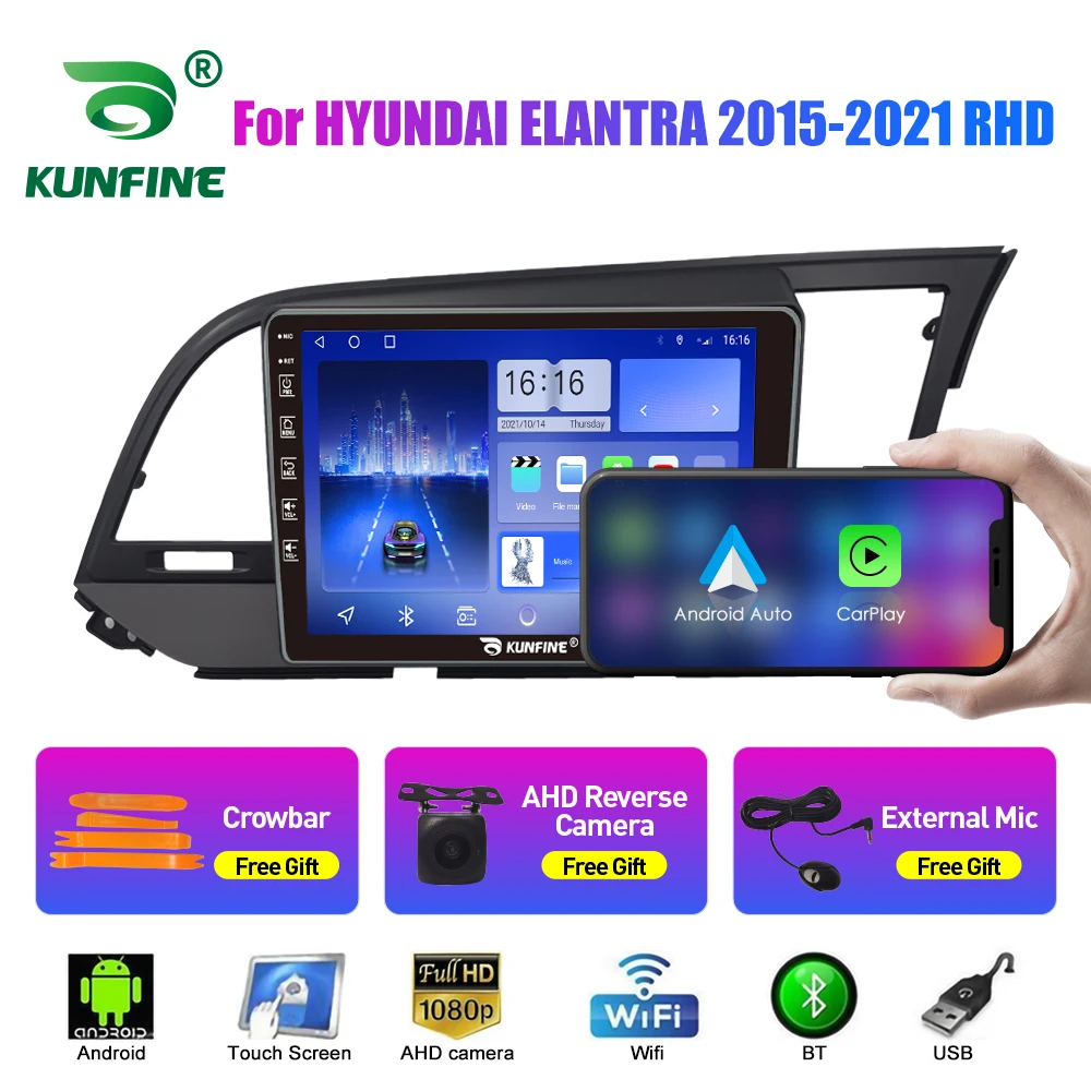 10,33 Дюймов Автомобильный Радиоприемник Для HYUNDAI ELANTRA 15-21 2Din Android Восьмиядерный Автомобильный Стерео DVD GPS Навигационный Плеер QLED Экран Carplay 1