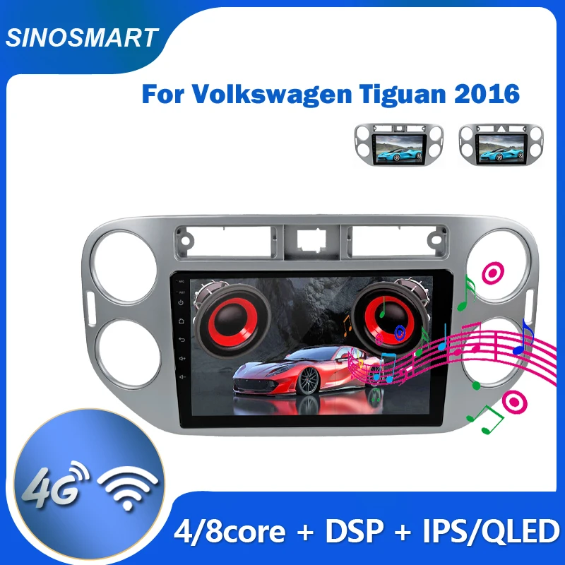 Sinosmart для Volkswagen Tiguan 2016 Автомобильный GPS Навигатор Радио 2din 2.5D IPS/QLED Экран 8 Ядерный, DSP 0