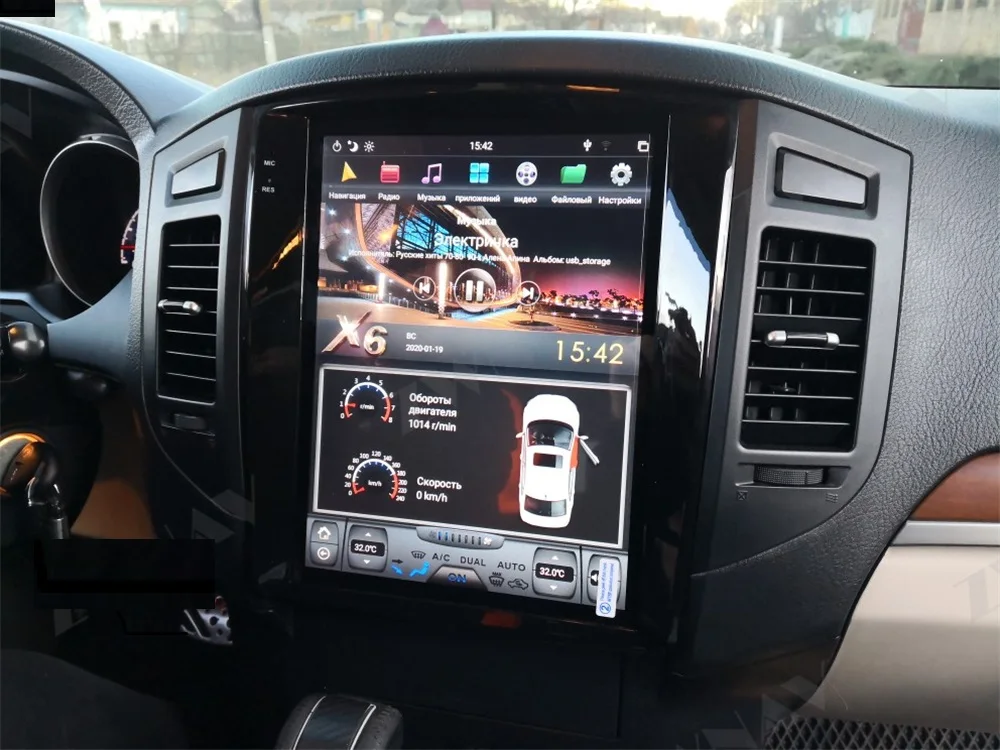 8 + 128 Г Для Mitsubishi Pajero 4 V80 V90 V97 2006-2017 Tesla Экран Android Автомобильный Радио Мультимедийный Видеоплеер GPS Навигация 1