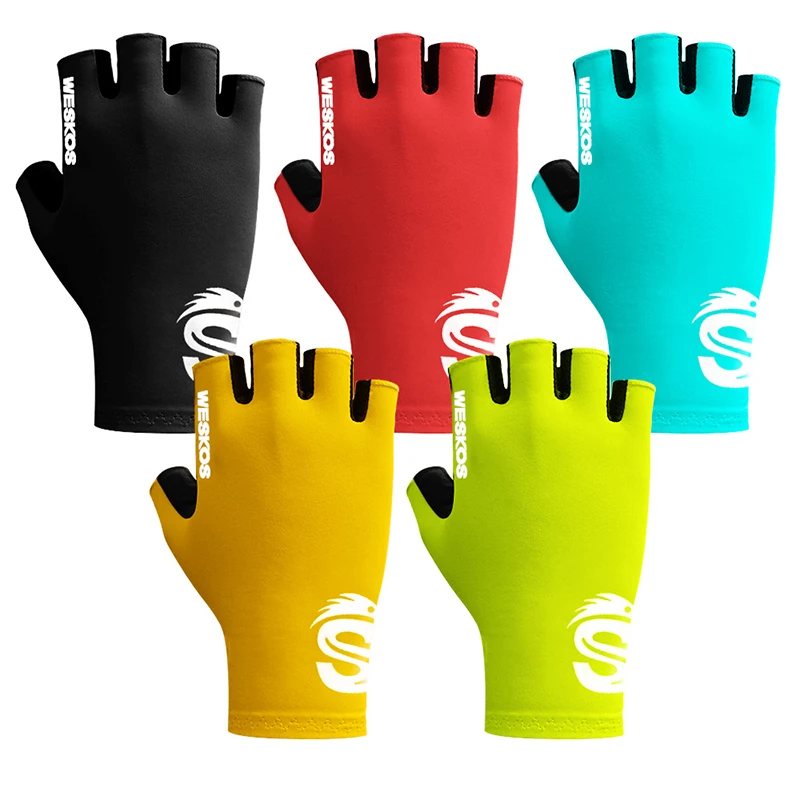 Летние перчатки для спорта на открытом воздухе Унисекс, велосипедные Солнцезащитные перчатки с полупальцами, Дышащие противоскользящие перчатки для горного велосипеда 4