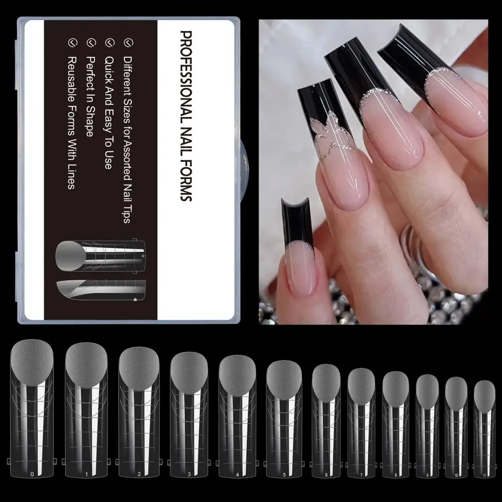 Привлекательная форма для наращивания ногтей Профессиональные гелевые наконечники для ногтей с полным покрытием, легко поддающиеся обрезке, мягкая форма для ногтей для женщин 0