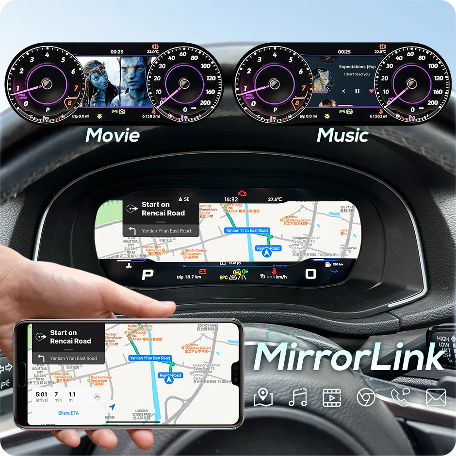 Цифровая приборная панель, Виртуальная комбинация приборов, кокпит, GPS-спидометр, монитор для Северной Америки VW Magotan Passat B6 B7 3