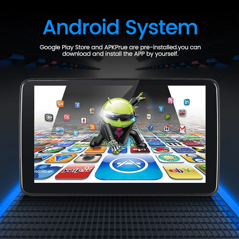 11,6-дюймовый автомобильный подголовник Android, монитор, зеркало, Поддержка подключения BT, FM-мультимедиа, сенсорный экран, видеоплеер на заднем сиденье 1