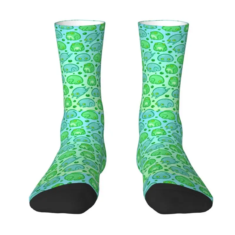 Мужские носки для экипажа с мультяшными лягушками, унисекс, крутые носки с 3D-принтом 0