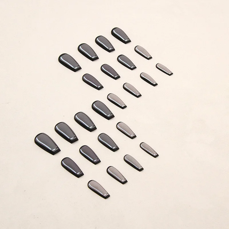 Набор 3D накладных ногтей press on faux ongles длинные французские наконечники в виде гроба, классные принадлежности для маникюра в стиле манга, наборы для накладных акриловых ногтей своими руками 3