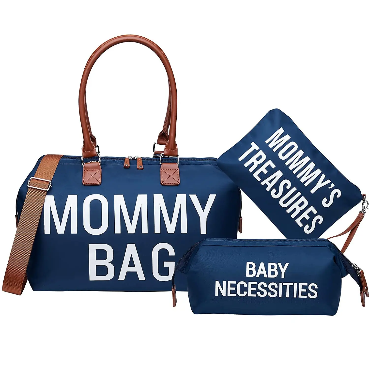 Детская голубая сумка для мамы из трех частей, высококачественная сумка-тоут для беременных, необходимая для подготовки к роддому, дорожная нейлоновая сумка 1