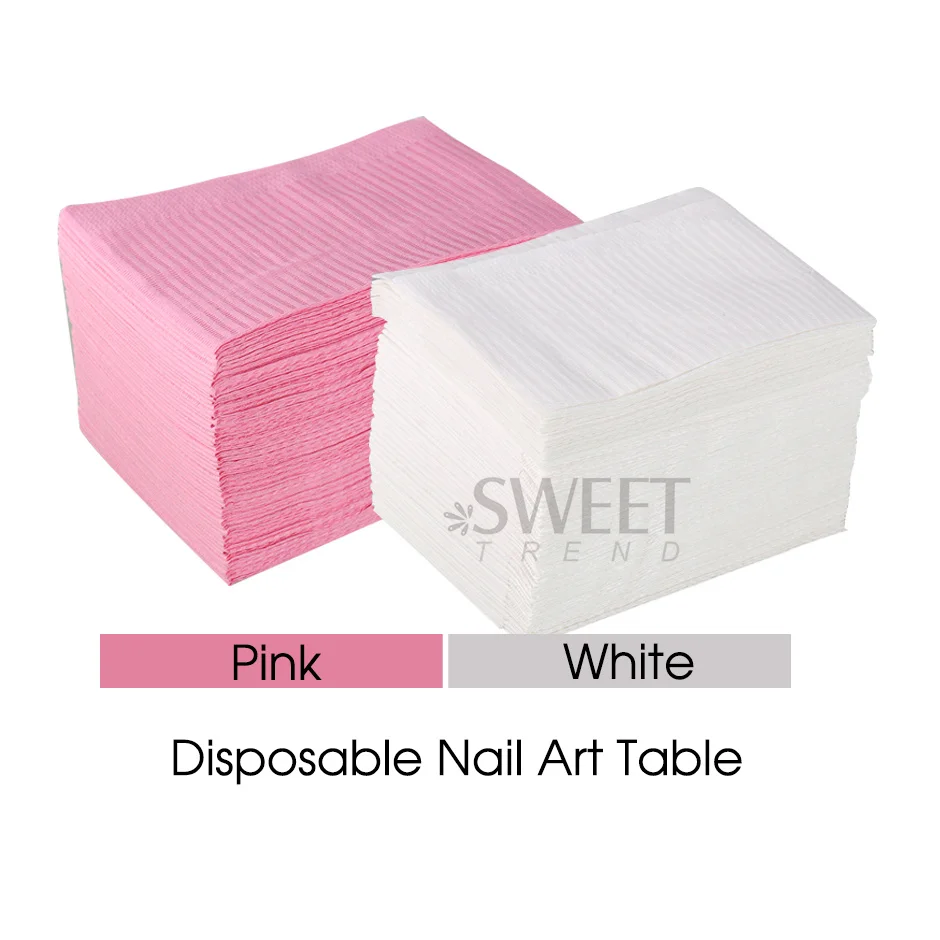 20шт одноразовых чистых прокладок, розово-белый коврик для маникюра, водонепроницаемые чистящие прокладки для гель-лака, Маникюрные скатерти, принадлежности 1