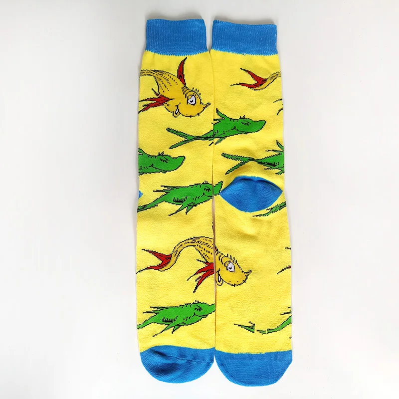 Мужские носки с забавным мультяшным рисунком, хлопковые носки унисекс со средней трубкой 48 типов, Happy Socks, уникальный стиль уличной моды 4