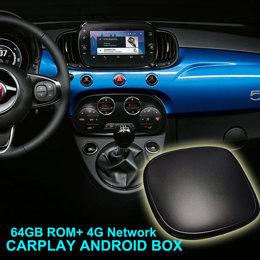 64 ГБ ROM Процессор Qualcomm Smart Car Box AI Voice Видеоплеер Android Carplay Box Для FIAT 500 500L 500X Argo abarth 595 2018 0