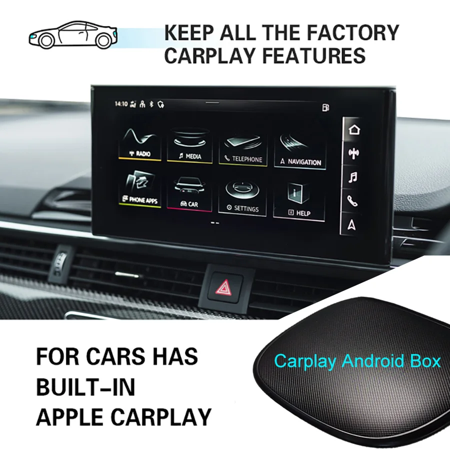 64 ГБ ROM Процессор Qualcomm Smart Car Box AI Voice Видеоплеер Android Carplay Box Для FIAT 500 500L 500X Argo abarth 595 2018 3