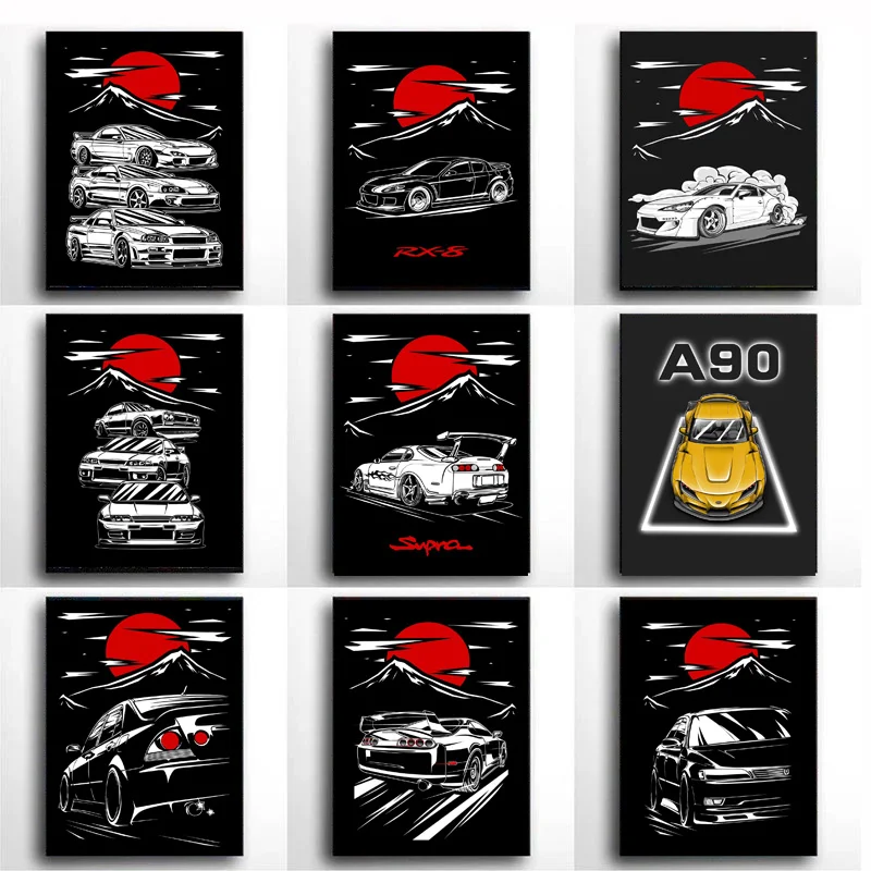 JDM Skyline MK4 Гоночный Автомобиль Supra GT86 Японская Манга Плакат Печатает Настенное Искусство Холст Картина Фото Подарок Комната Домашний Декор 0
