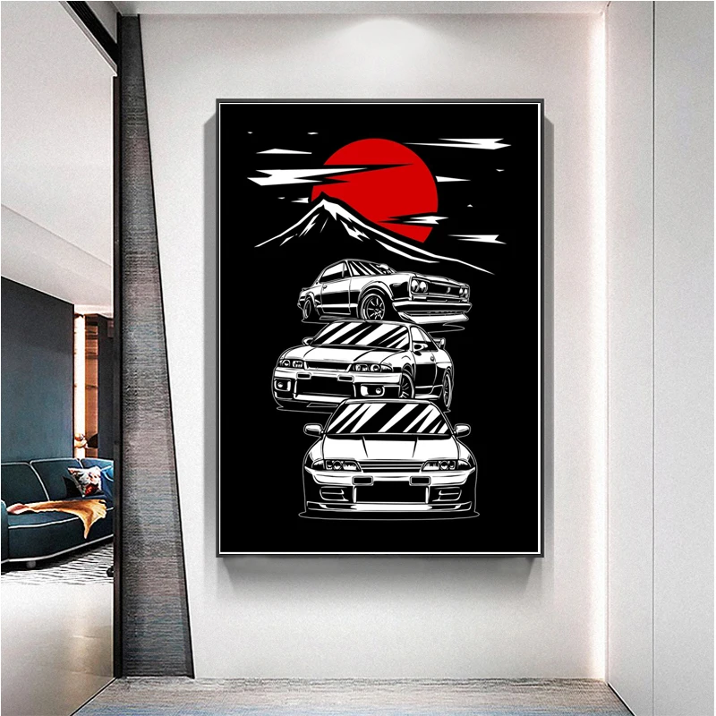 JDM Skyline MK4 Гоночный Автомобиль Supra GT86 Японская Манга Плакат Печатает Настенное Искусство Холст Картина Фото Подарок Комната Домашний Декор 1