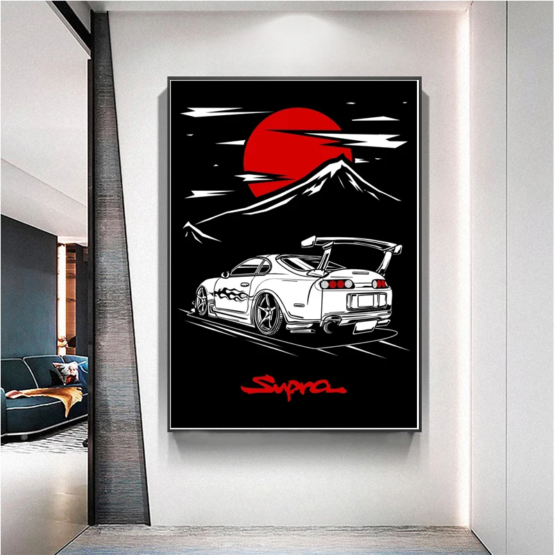 JDM Skyline MK4 Гоночный Автомобиль Supra GT86 Японская Манга Плакат Печатает Настенное Искусство Холст Картина Фото Подарок Комната Домашний Декор 3