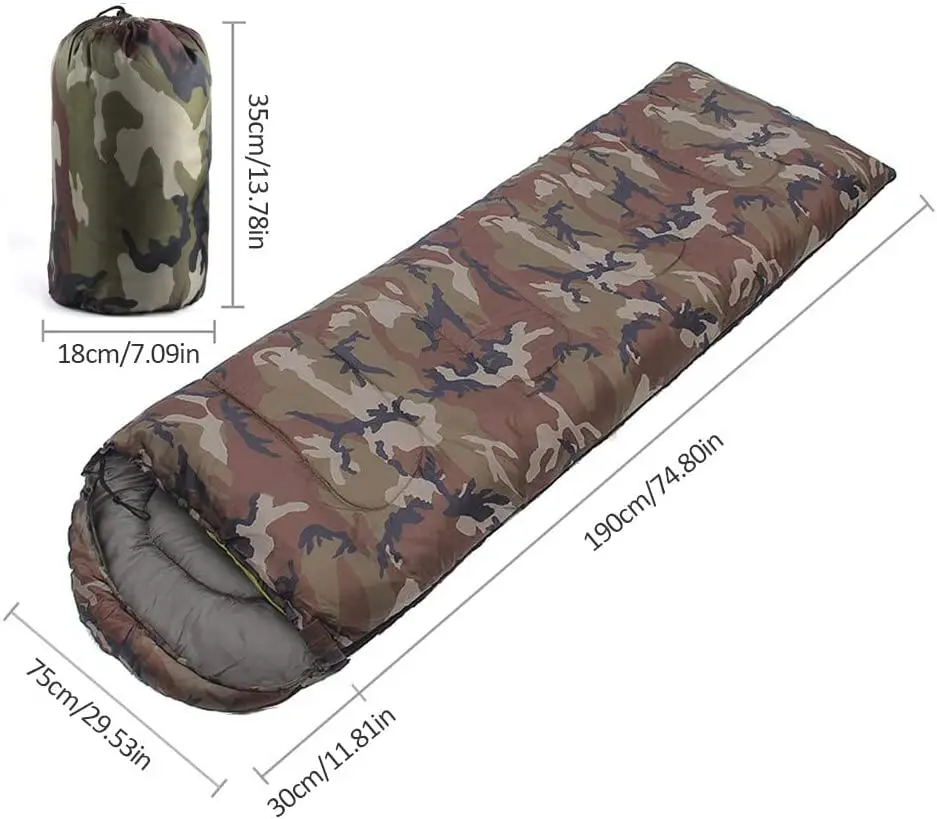 Камуфляжный спальный мешок - Многофункциональный спальный мешок для кемпинга, Походное Снаряжение для кемпинга, Инструменты, Снаряжение для детей, молодежи, взрослых, мужчин, женщин 1