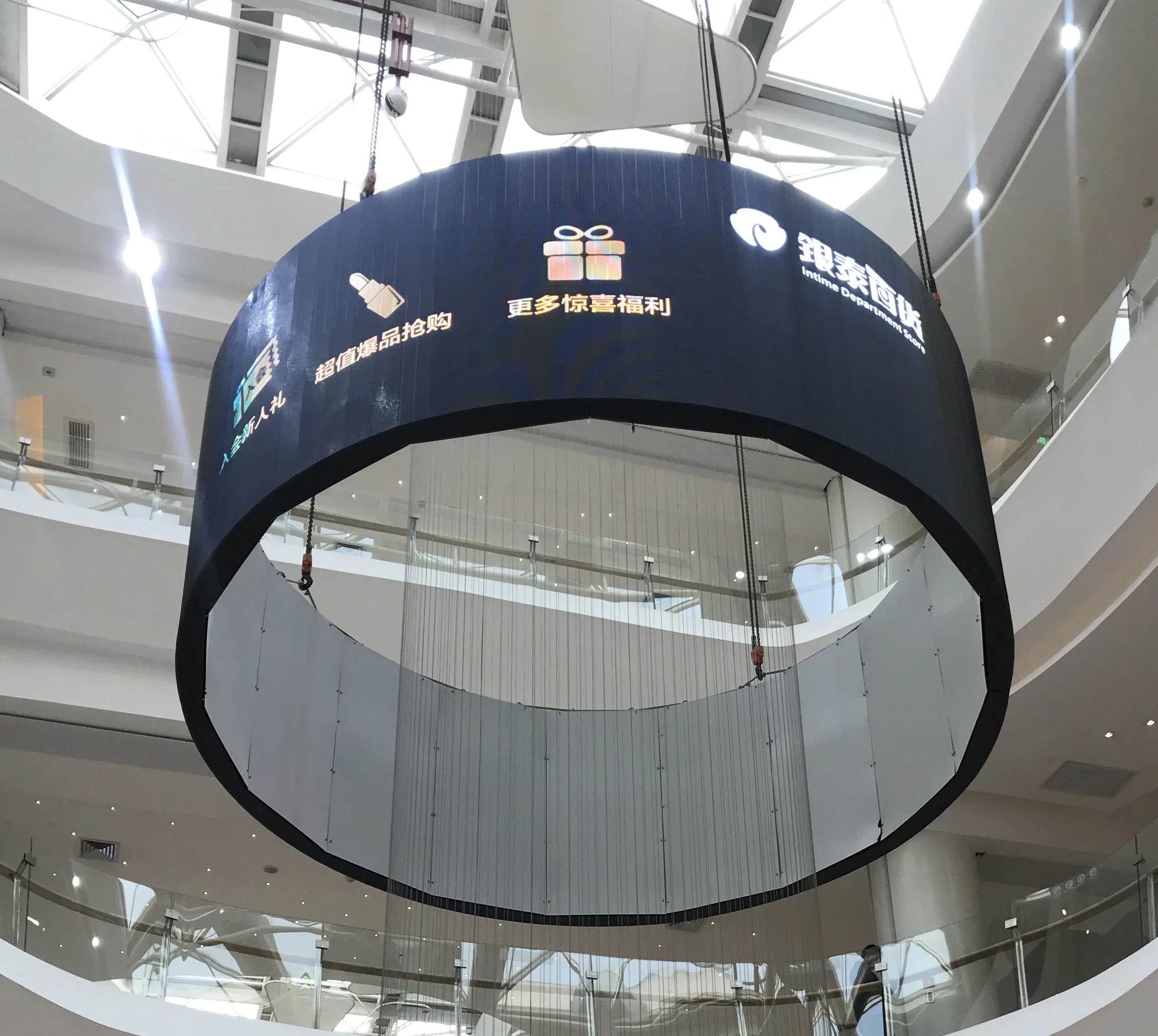 Светодиодный экран торгового центра, Круглый светодиодный экран для рекламы на 360 градусов, гибкий светодиодный экран 0