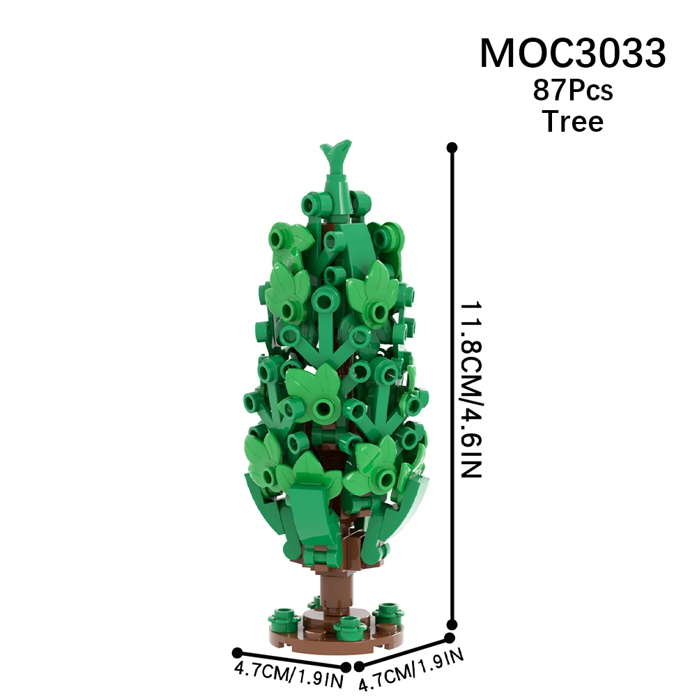 MOC3033 Городская Ферма Листья деревьев Зеленый Куст Садовое растение Аксессуары MOC Совместимые Строительные блоки Игрушки для детей Креативный подарок 1