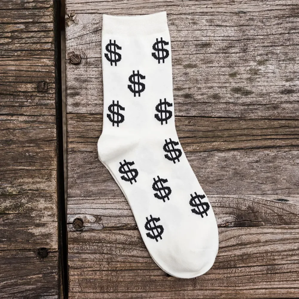 Новые Весенние мужские длинные носки Harajuku Money Dollar с 3D рисунком, забавные мультяшные креативные носки из чистого хлопка для мужчин 4