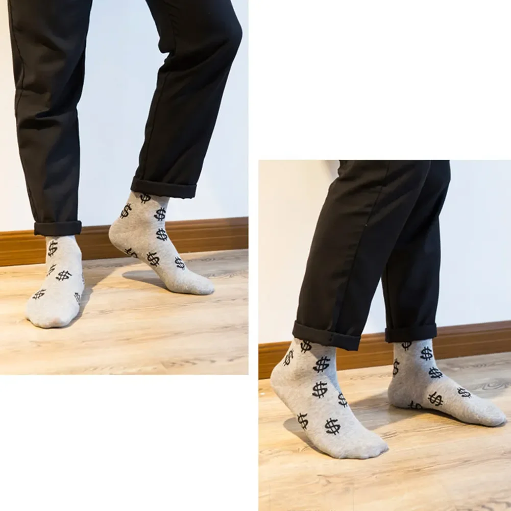 Новые Весенние мужские длинные носки Harajuku Money Dollar с 3D рисунком, забавные мультяшные креативные носки из чистого хлопка для мужчин 5