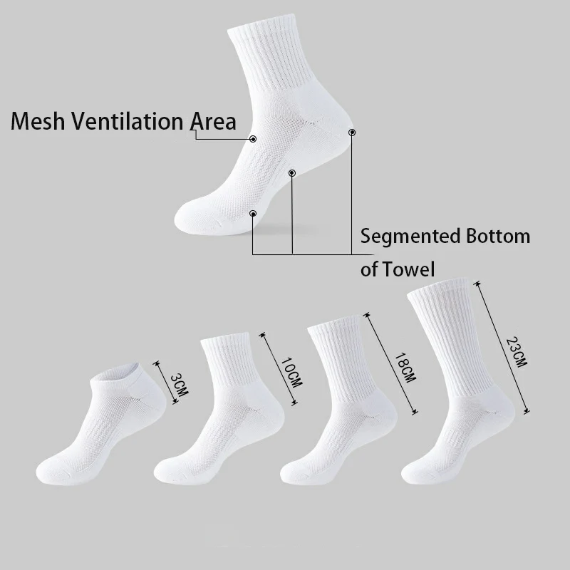 Белые Черные Однотонные Хлопчатобумажные Мужские Носки Разной длины С Нижней частью Полотенца Повседневные Спортивные Баскетбольные Носки для Мужчин Носки Calcetines 1