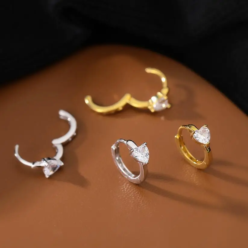 Настоящие серьги-кольца с романтическим сердечком из стерлингового серебра 925 пробы для девочек-дочерей в подарок на день рождения Fine Jewelry DG0070 2
