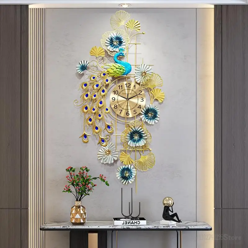 Новые часы с украшением в виде павлина в китайском стиле, модные креативные роскошные часы в китайском стиле в европейском стиле 5