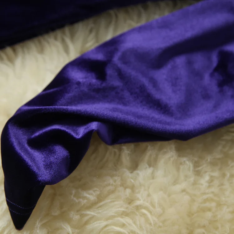 Женская одежда на зиму 2023, лацкан с длинным рукавом, лацкан из бисера, модное фиолетовое бархатное платье, новинки Европы и Америки 4