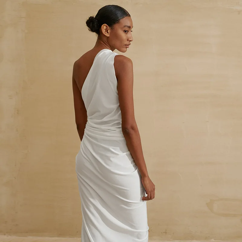 Платье с нерегулярным вырезом на одно плечо, женская летняя мода 2023, элегантный дизайн для вечеринок, сексуальные женские пляжные длинные платья Spice 3