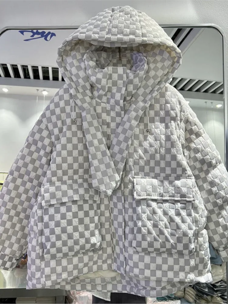Женская куртка на белом утином пуху 2022, Новинка зимы, популярное пальто с капюшоном, утолщенное пальто, Мода большого размера 4