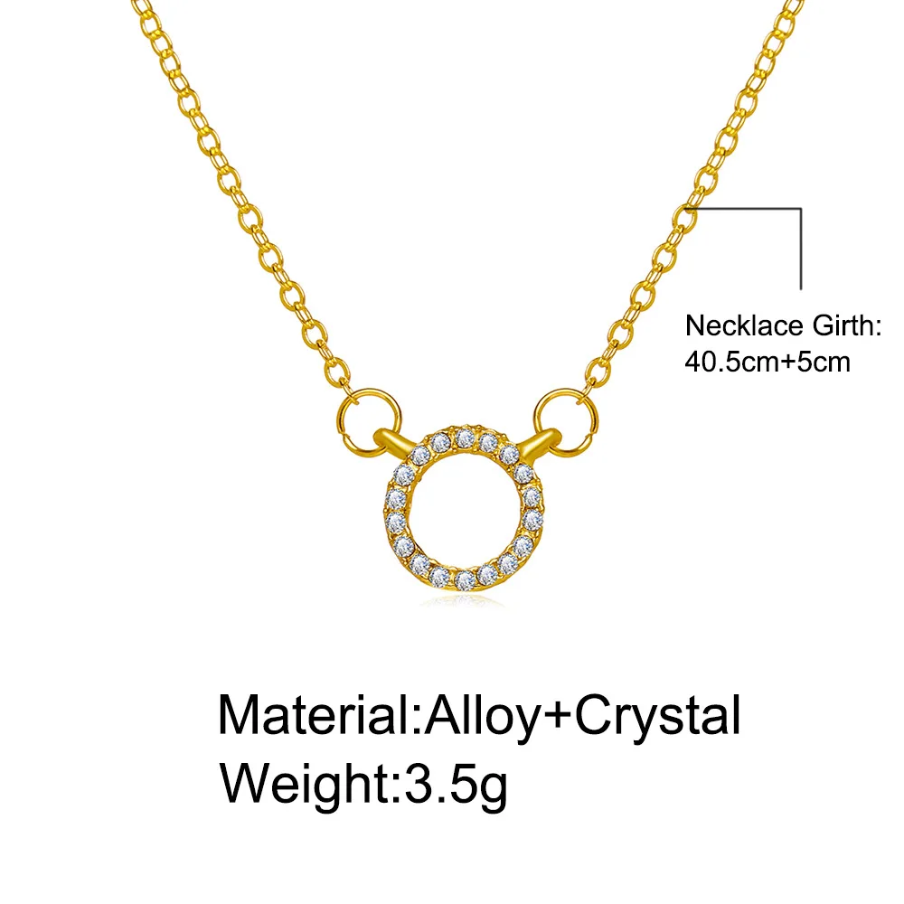 Трендовое Элегантное ювелирное ожерелье с подвеской в виде хрустального круга золотистого цвета, женское модное ожерелье Unquie Оптом 4